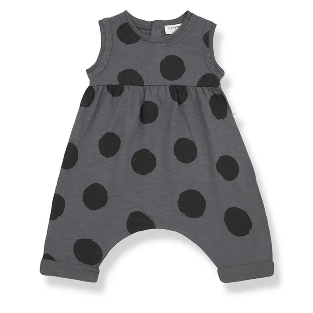 1+ in the family  Paula Polka-dot Jumpsuit in Charcoal grey Sz 18M
